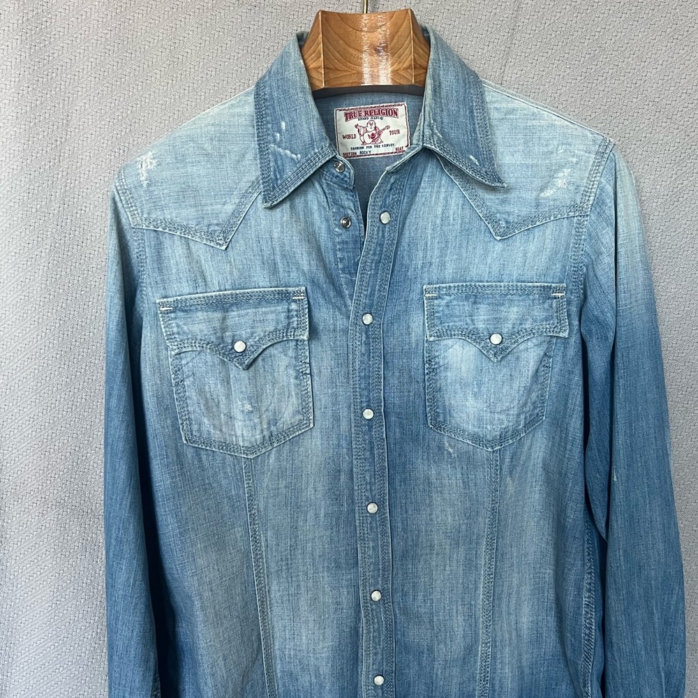 True Religion Light Blue Denim Shirt